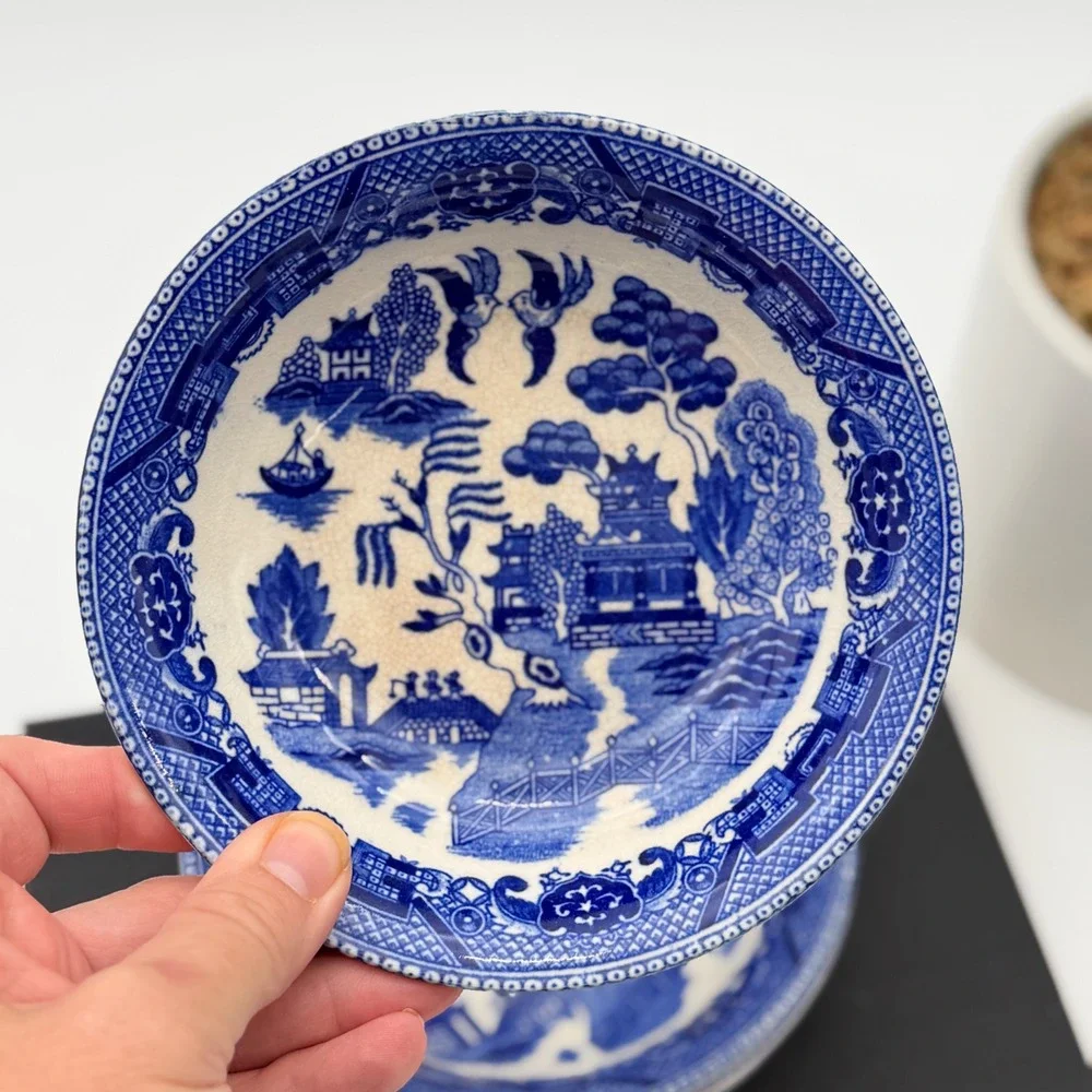 Vintage Japan Blue Willow Small Bowls 6